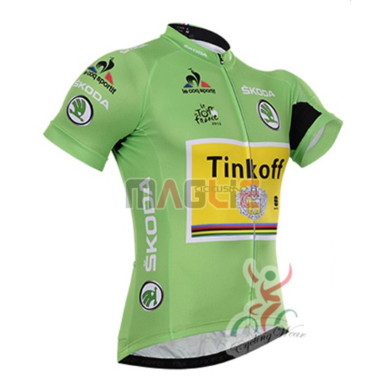 Maglia Tinkoff manica corta 2016 verde e nero